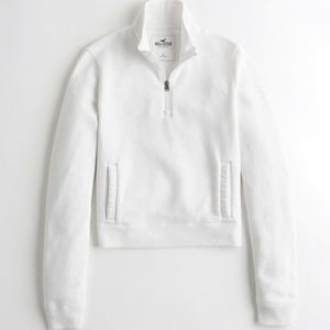 Hollister White Quarter Zip